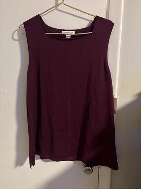 NWT Coldwater Creek Women’s 1X Burgundy Sleeveless Knit Tank Top Plus 
(973)